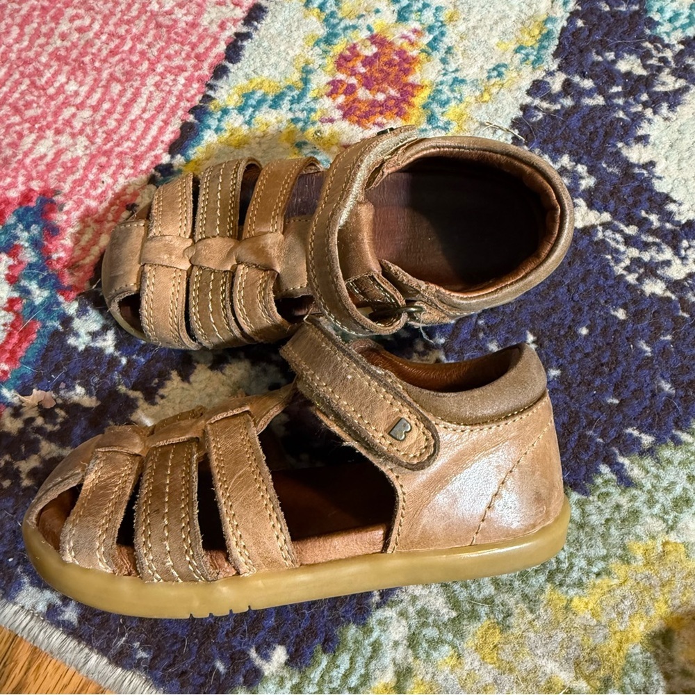 Bobux Brown Leather Closed-Toe Sandals
